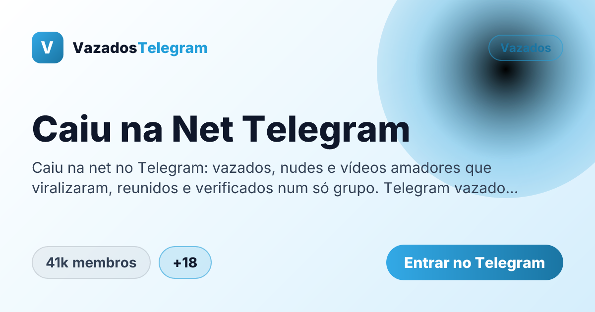 Prévia da imagem de compartilhamento do grupo Caiu na Net Telegram