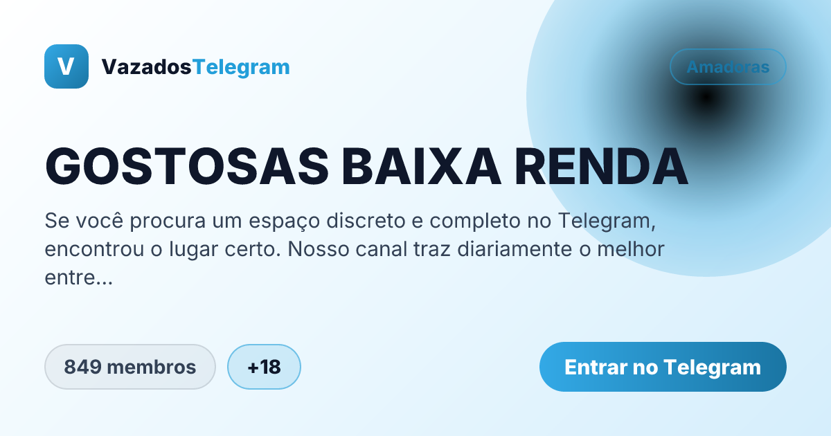 Prévia da imagem de compartilhamento do grupo GOSTOSAS BAIXA RENDA
