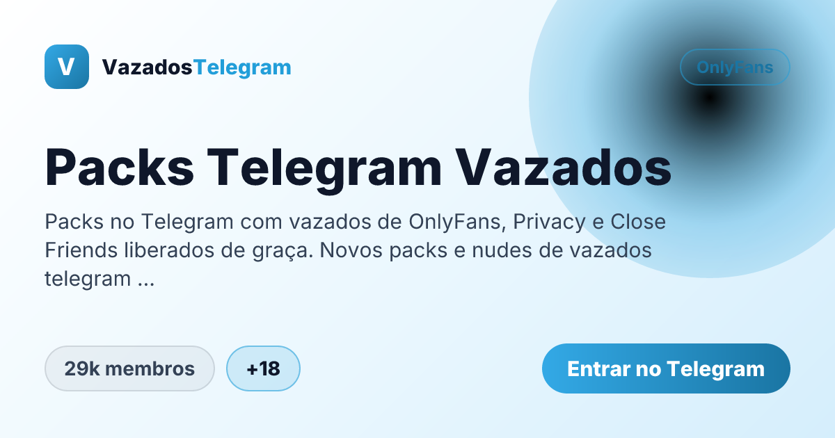 Prévia da imagem de compartilhamento do grupo Packs Telegram Vazados